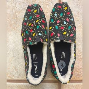 TOMS Alpargata fur lined Christmas lights shoes